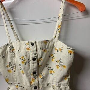 Floral Button Front Mini Dress | Size 21 | Cottagecore